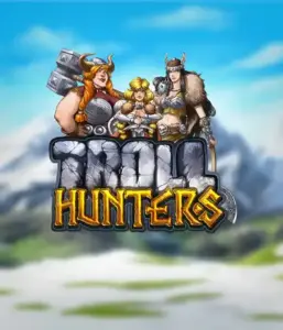 Enter the realm of "Troll Hunters," where fierce Viking warriors prepare to take on their foes. The logo features a pair of Vikings, male and female, dressed for battle, overlooking a chilly mountainous backdrop. They exude strength and courage, capturing the spirit of the game's adventurous theme.