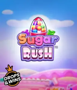 Enjoy the colorful world of Sugar Rush by Pragmatic Play, featuring a bright candy dispenser against a whimsical candyland background. This image captures the fun and excitement of the slot, enhanced with bright candies and enticing typography. Great for candy lovers, promising a delightful gaming experience. 